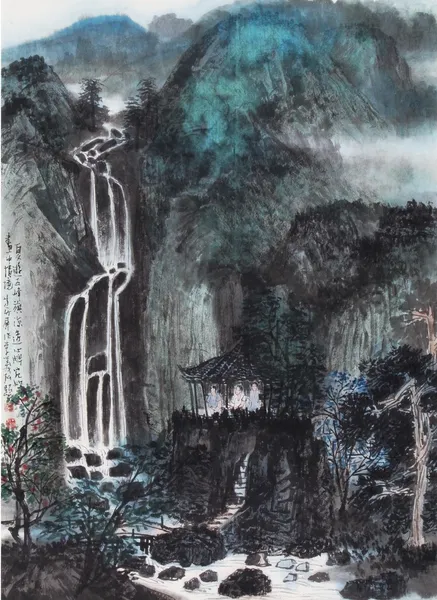 黃竹屏 深山飛瀑