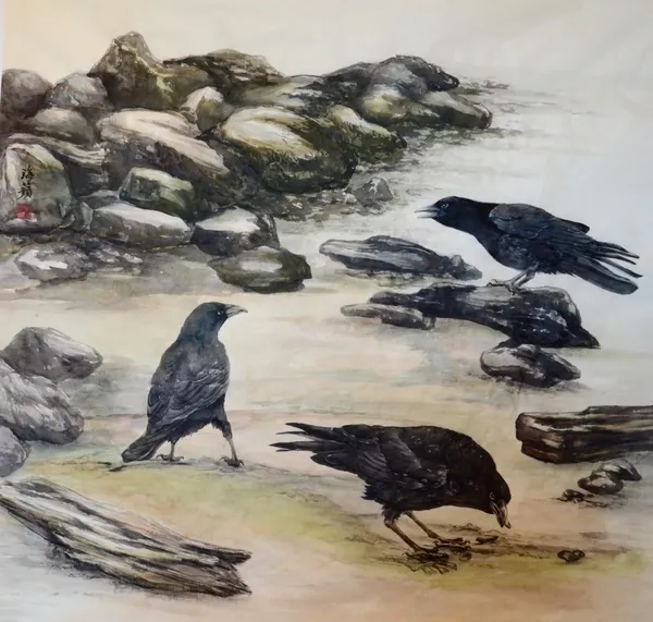 王海蘋 Hai-Ping Wang Lee 英海灣的鳥鴉 Crows at English Bay