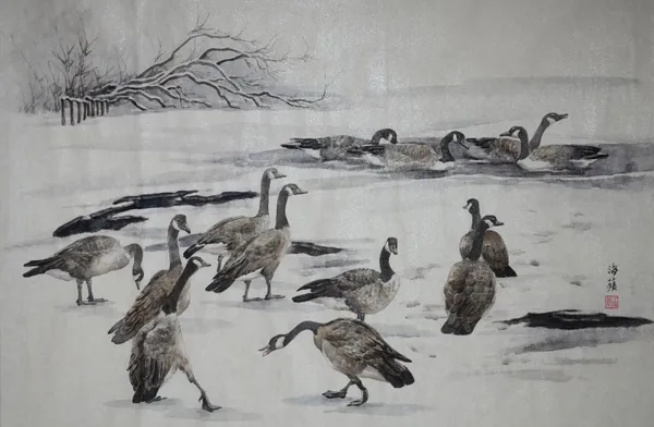 王海蘋 Hai-Ping Wang Lee 冬日戲雪 Line up to play